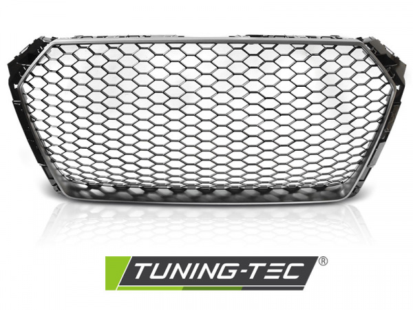 Upgrade Sportgrill / Kühlergrill für Audi A4 B9 (8W) 15-19 matt silber in Wabendesign